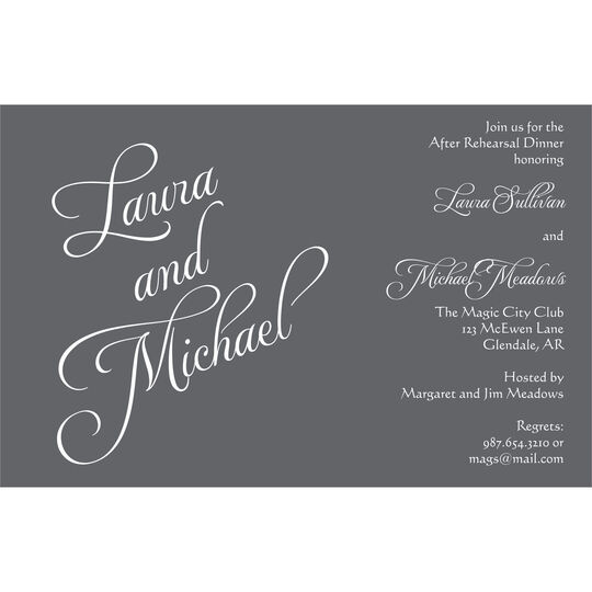 Special Grey Names Invitations